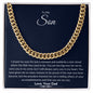 To My Son Cuban Link Chain Necklace