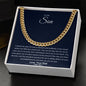 To My Son Cuban Link Chain Necklace