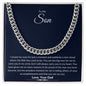 To My Son Cuban Link Chain Necklace