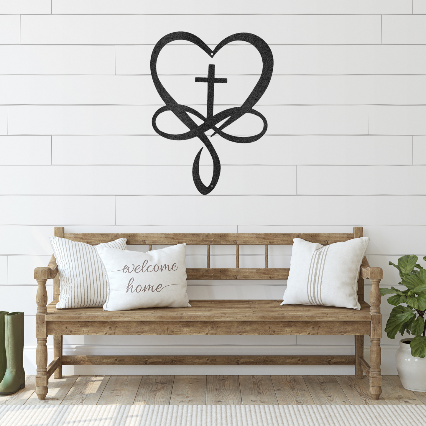 Love Infinity Cross - Steel Sign