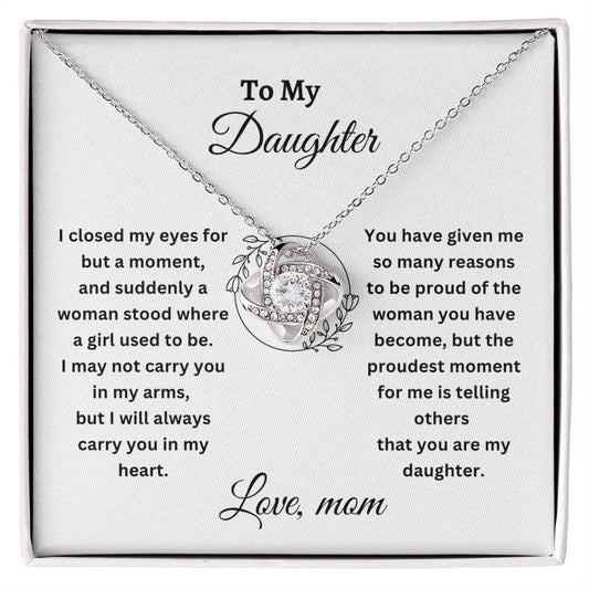 To My Daughter l Love Knot Necklace