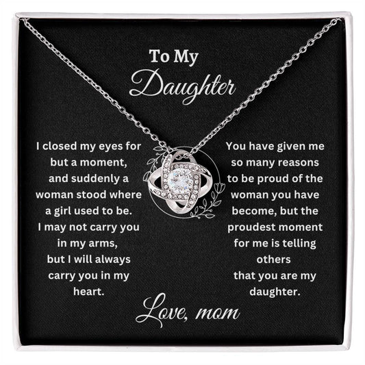 To My Daughter l Love Knot Necklace