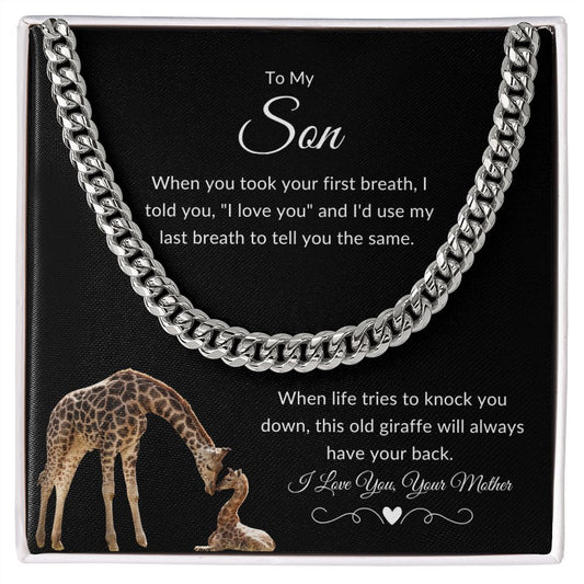 To My Son Cuban Link Chain Necklace