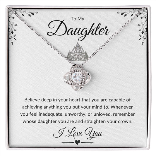 To My Daughter Love Knot Necklace