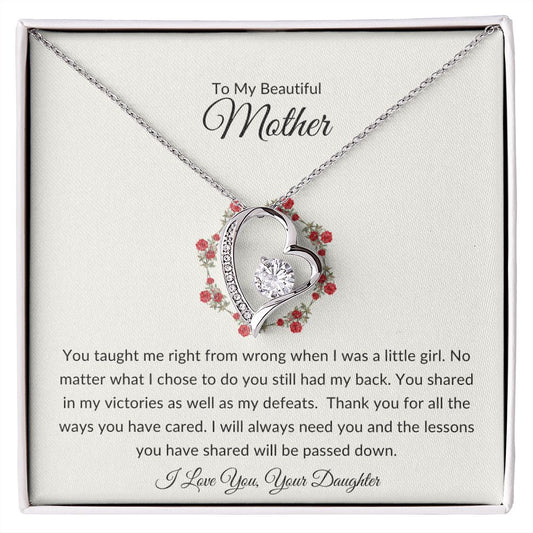 To My Beautiful Mother Forever Love Necklace